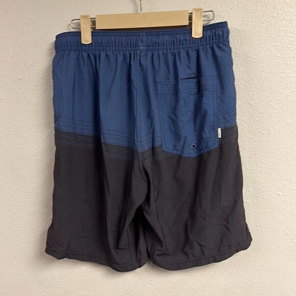 Vuori Mens Blue Black Striped Kore Hybrid Polyester Swim Workout Shorts Small - Picture 5 of 8